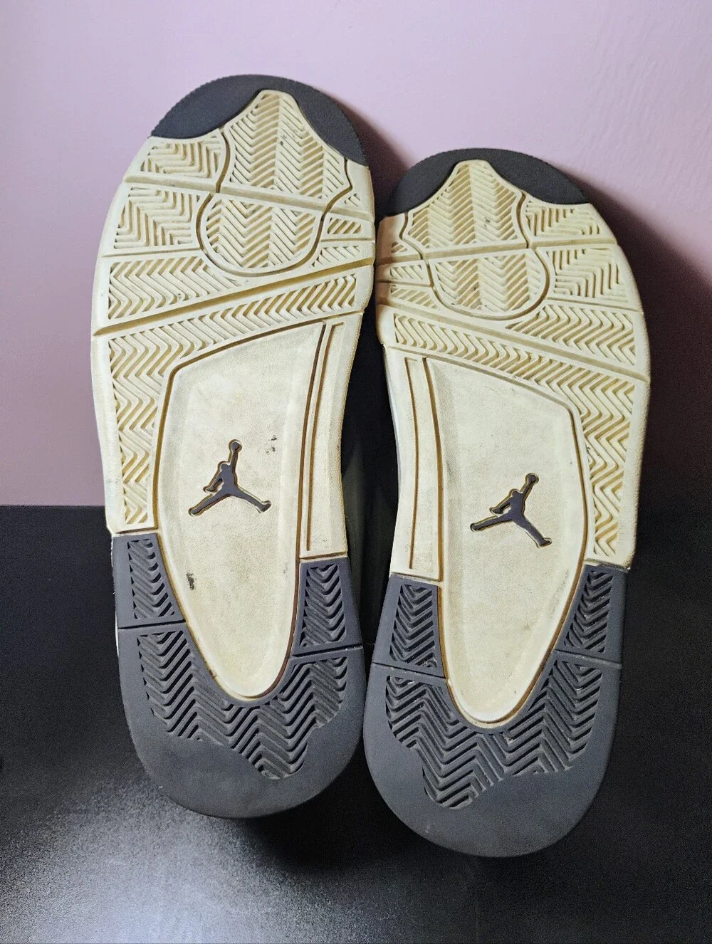 Nike Air Jordan 4 RM Black Sail FQ7939-006 Men's Sz 11 Well Worn Beater Sneakers